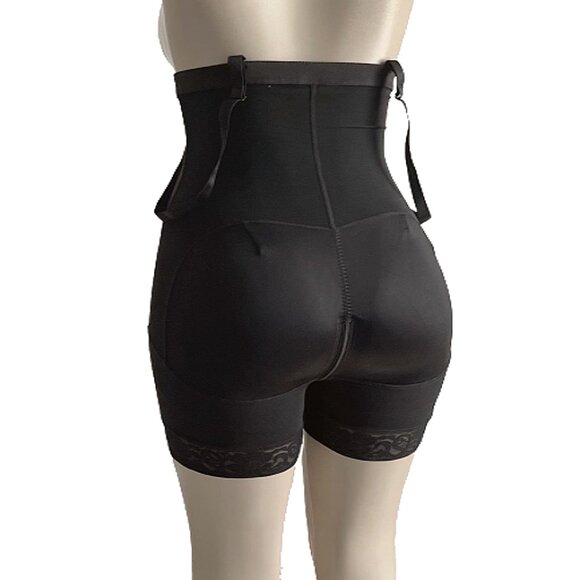 Mid-Thigh Post-Surgical Compression Body Shaper Detachable Straps Zipper Crotch - Picture 5 of 8